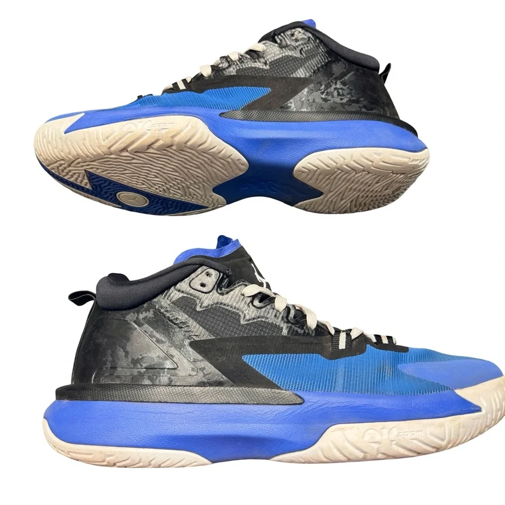 Jordan Zion 1 Duke Mens 12 Basketball Shoes Black White Hyper Royal Used - Picture 4 of 9